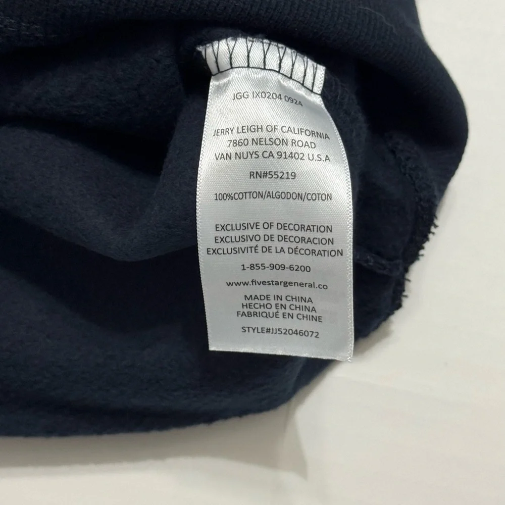 Five Star Women's Navy Sweatshirt with White Stripes - Picture 4 of 6